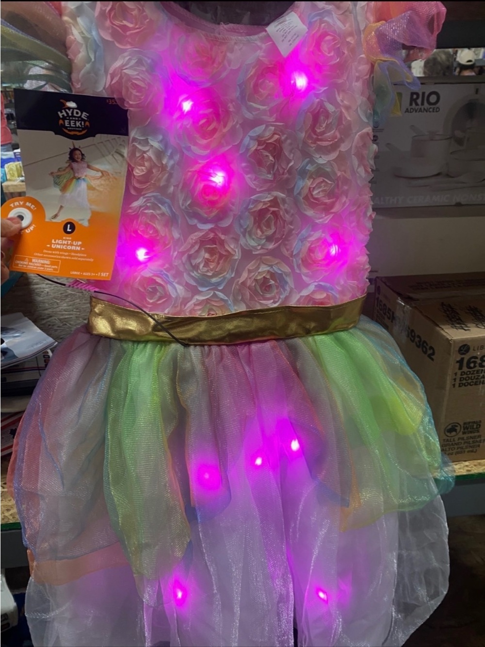 Hyde & EEK! Light-Up Rainbow Unicorn Costume for Kids - Multicolor